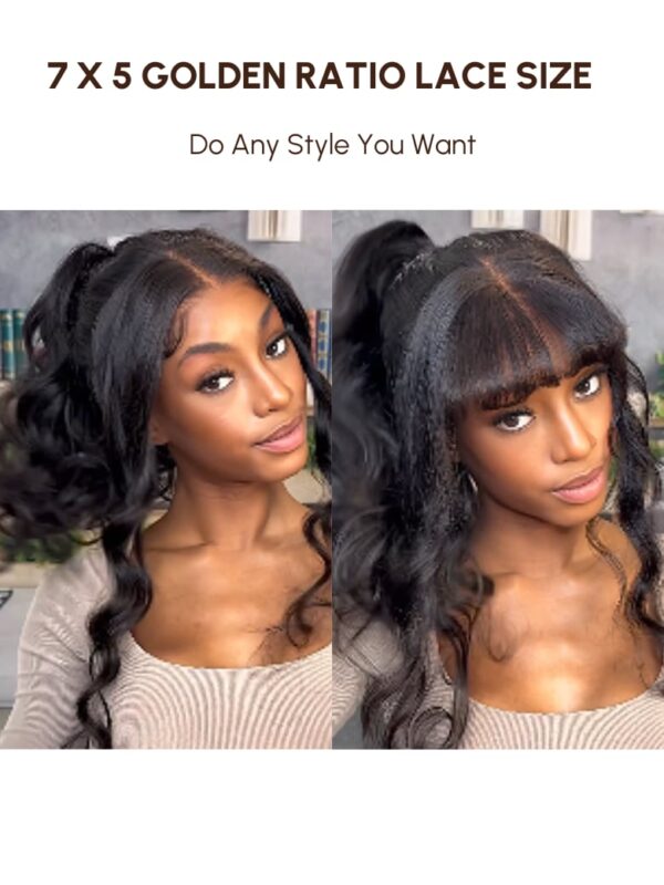UNice Bye-Bye Knots Wig 7x5 Glueless Lace & 5x5 BlendAway HD Lace Body Wave Lace Front Wig Adjustable Cap - Image 4